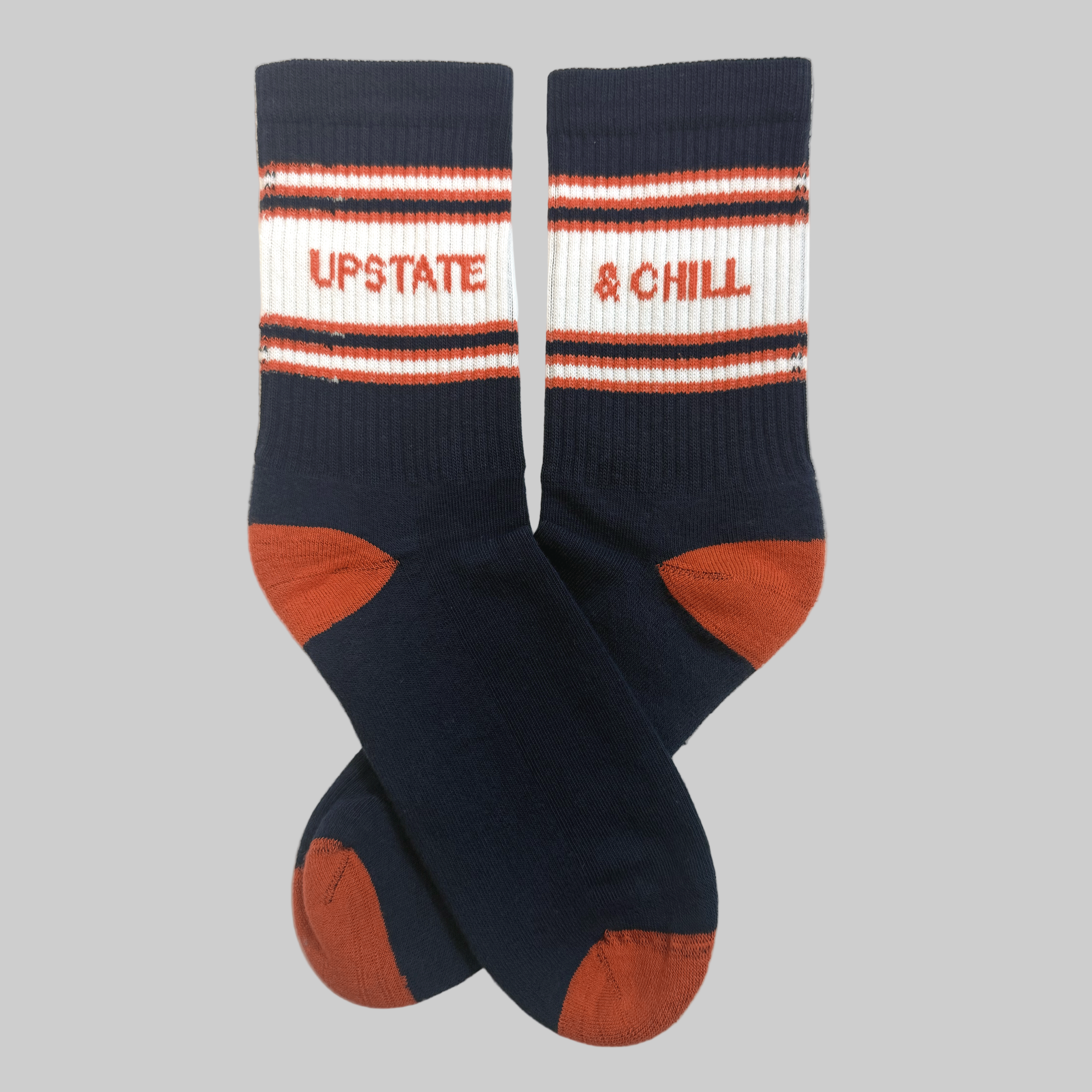 Upstate & Chill® Sock - Navy/Orange