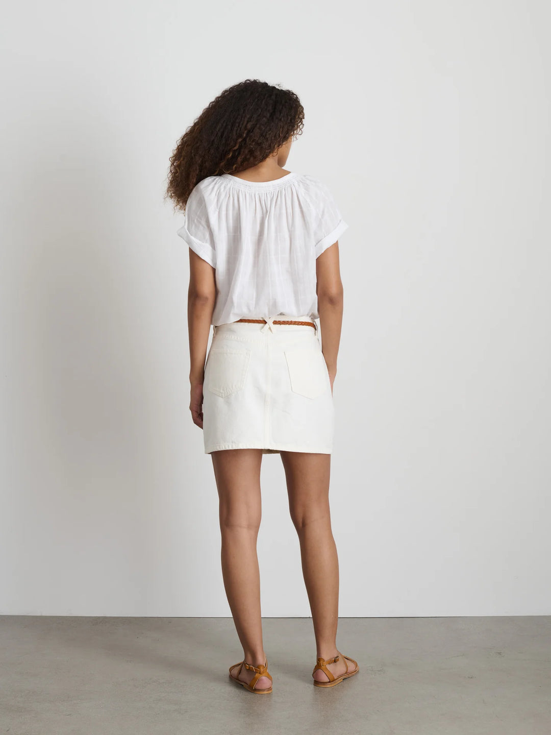 Andie Mini Skirt in White Denim