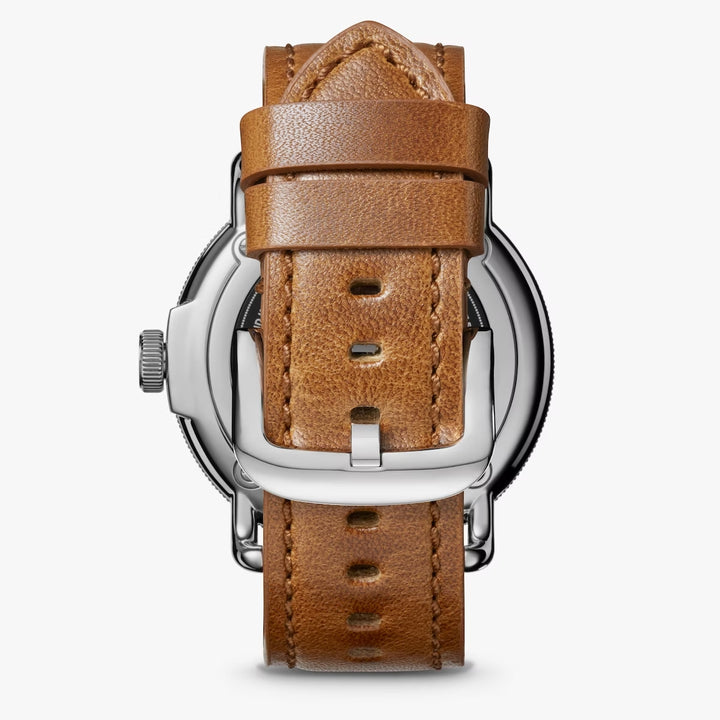 Canfield Model C’ 56 3hd 43mm, Bourbon Leather Strap- Cool Gray