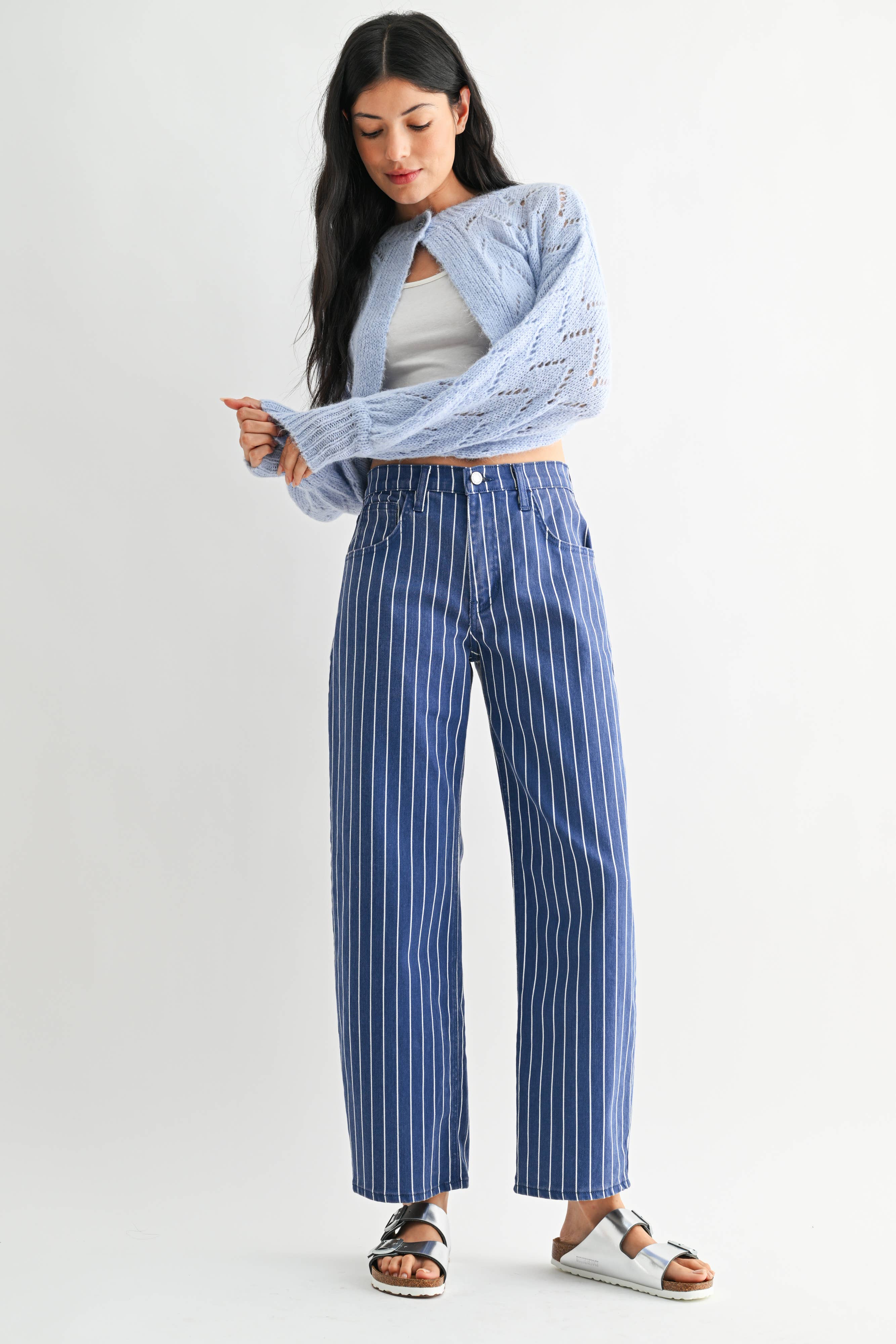 Barrel Jean - Navy Stripe - BP479-A