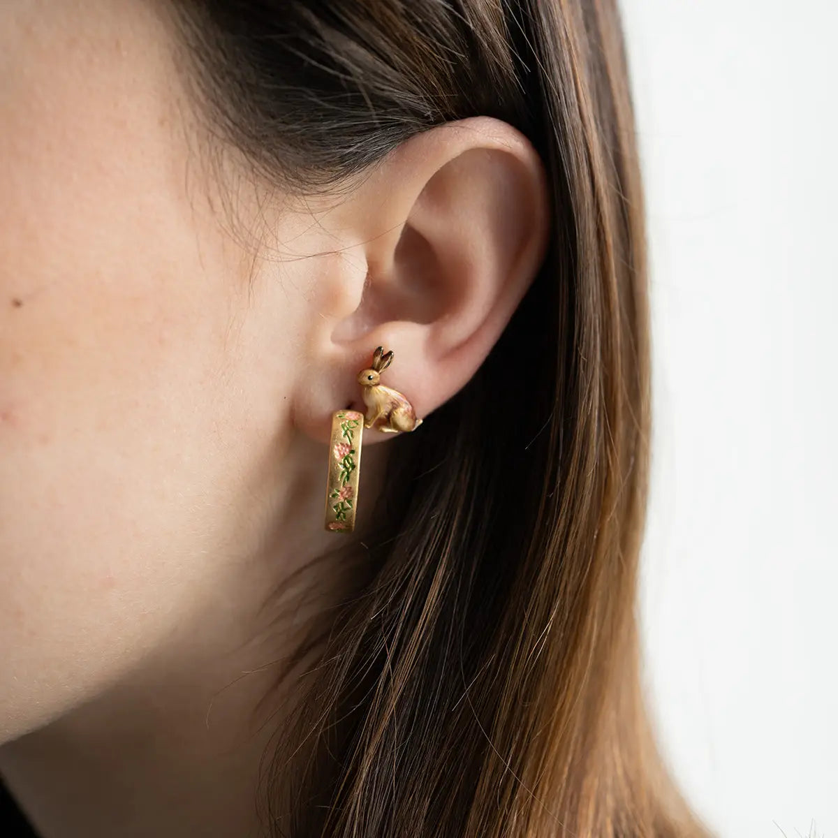 Fable Pink Oxalis Hoop Earrings