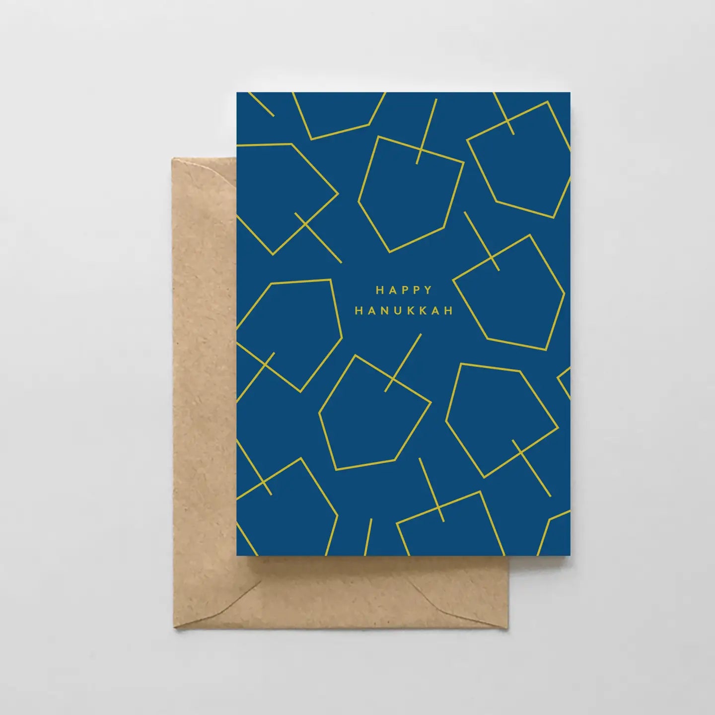 Navy Blue Hanukkah Dreidels - Hanukkah Card