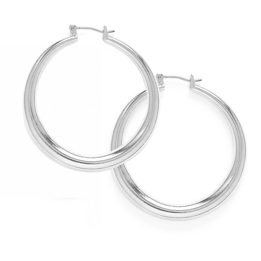 Large Maria Hoops: Silver