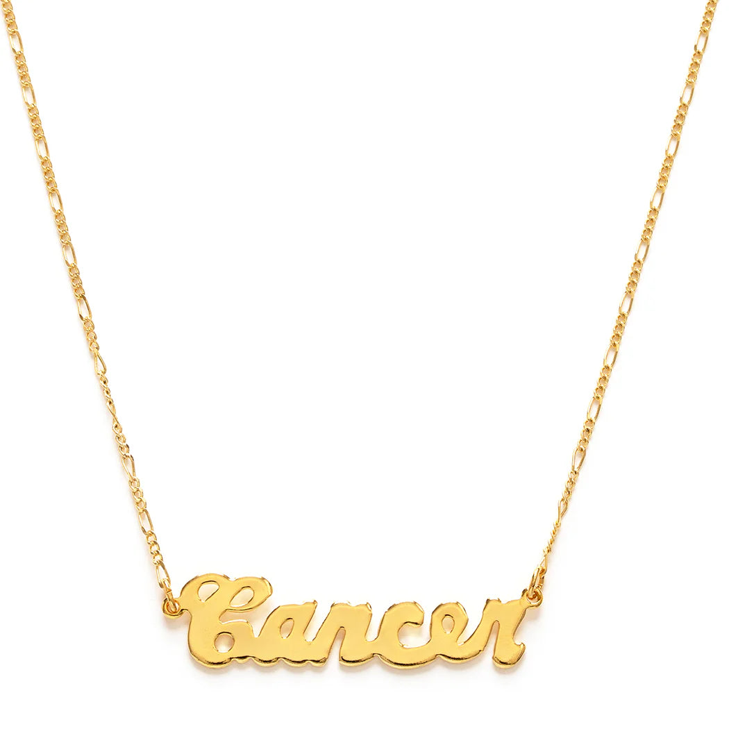 Zodiac Script Necklace- Cancer