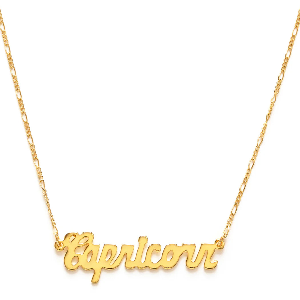 Zodiac Script Necklace- Capricorn