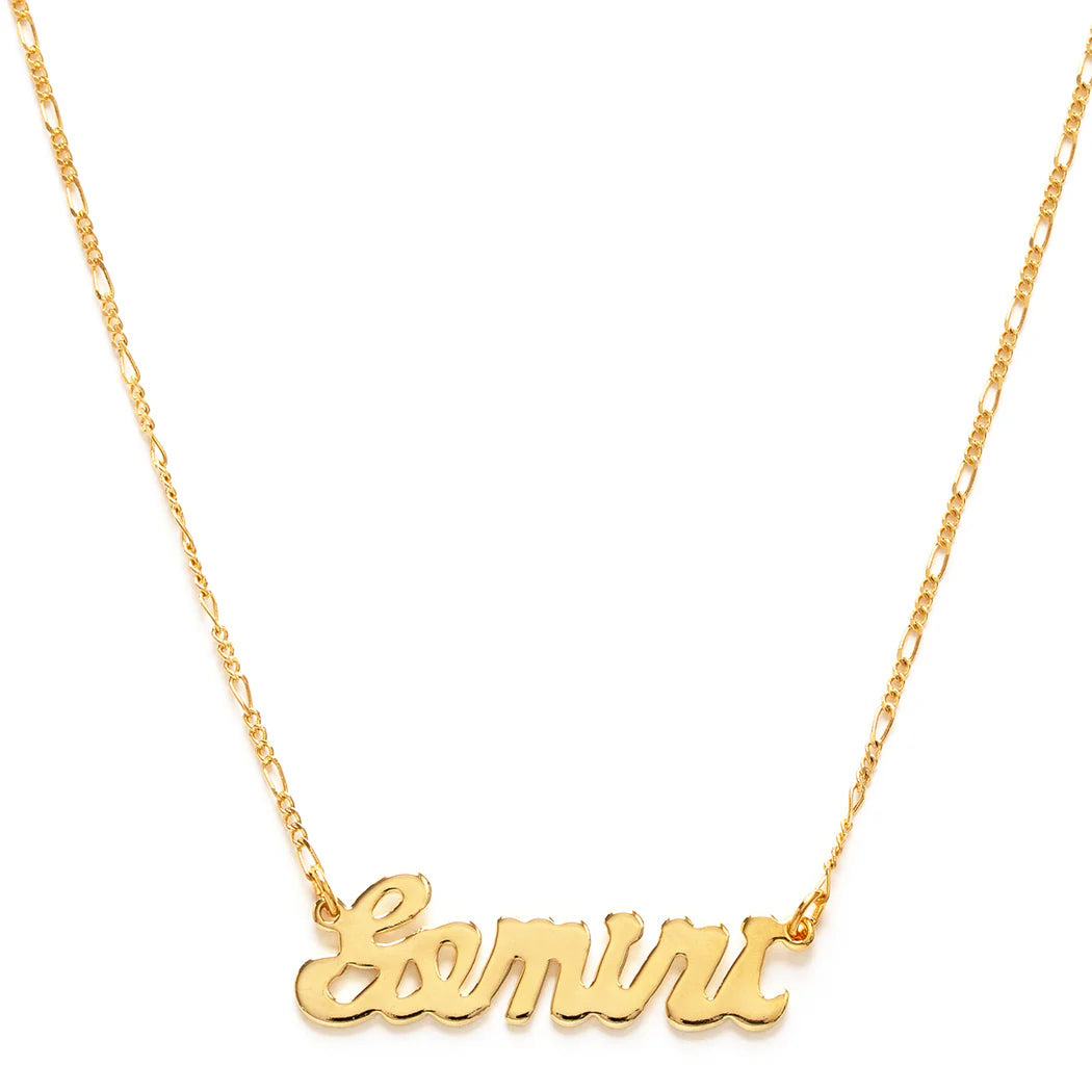 Zodiac Script Necklace- Gemini