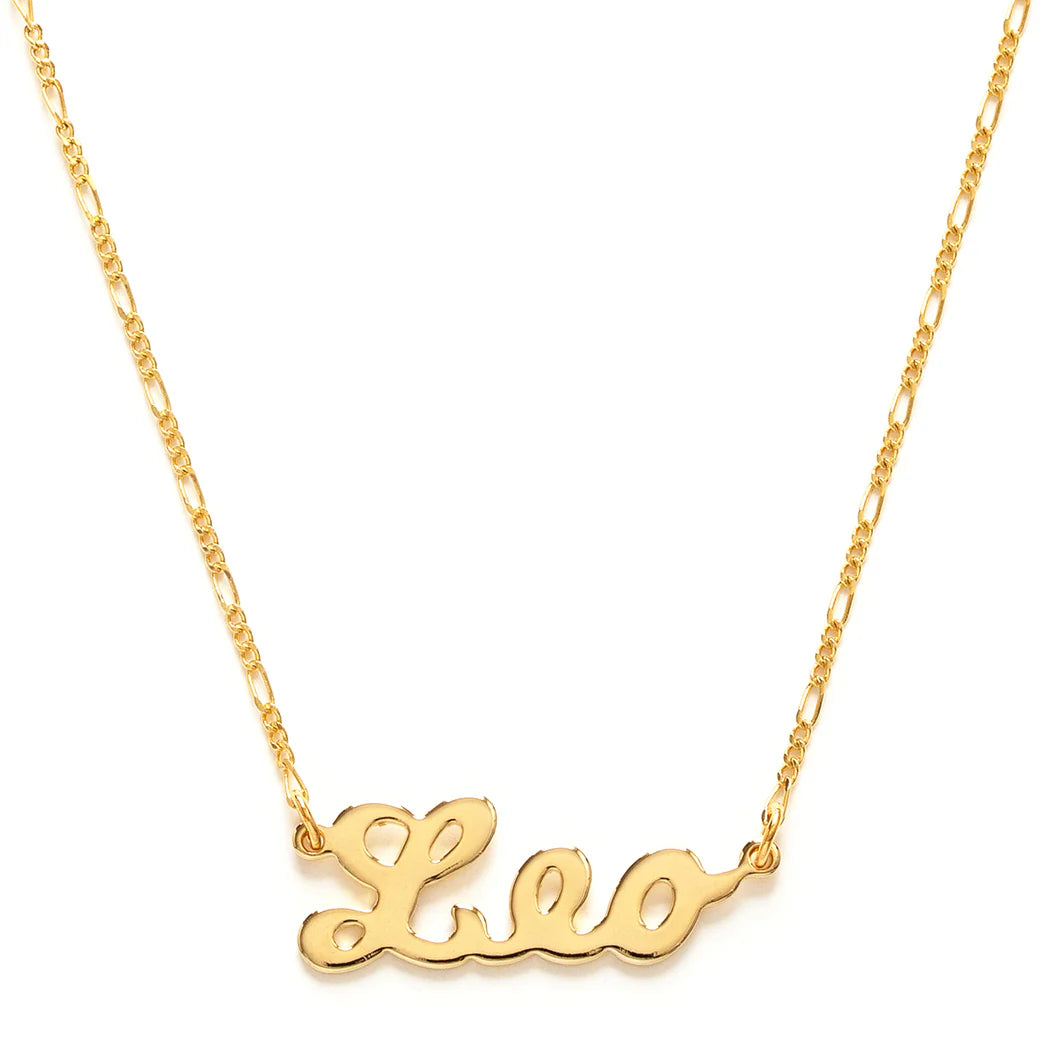 Zodiac Script Necklace- Leo