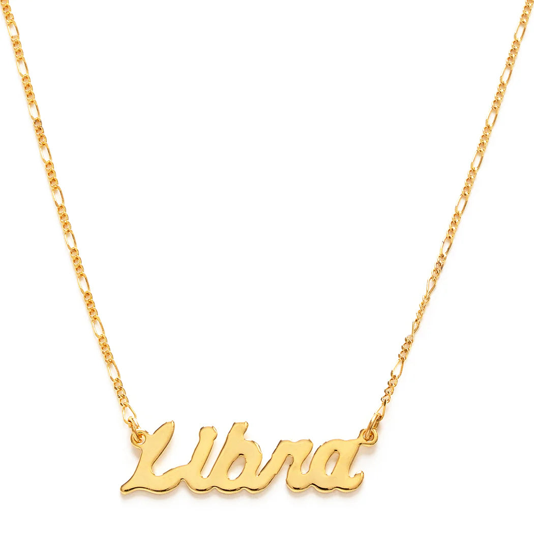 Zodiac Script Necklace- Libra