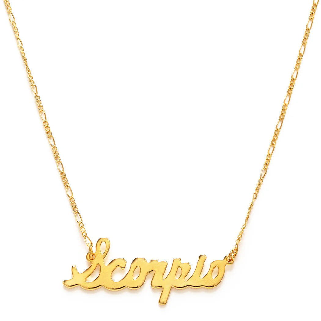 Zodiac Script Necklace- Scorpio