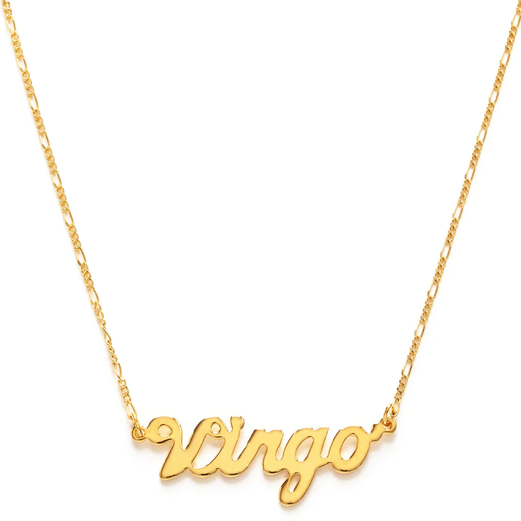 Zodiac Script Necklace- Virgo