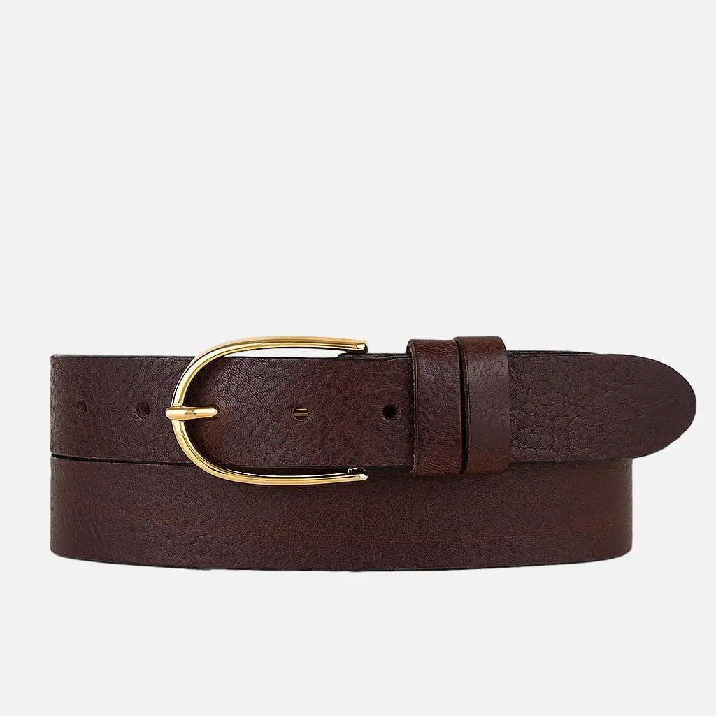 Drika Classic Women's Belt w/Gold Buckle