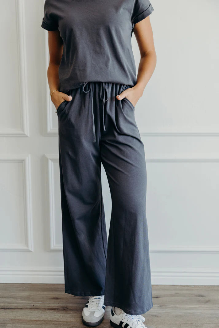 Wide Leg Lounge Pants in Moonstone