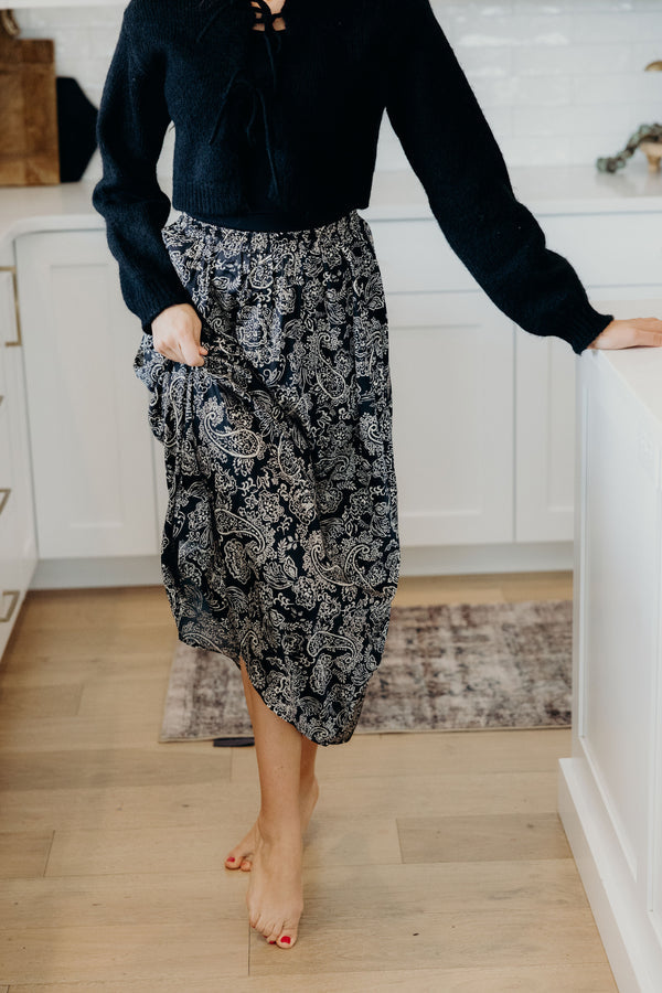 Maxi Skirt in Midnight Swirl