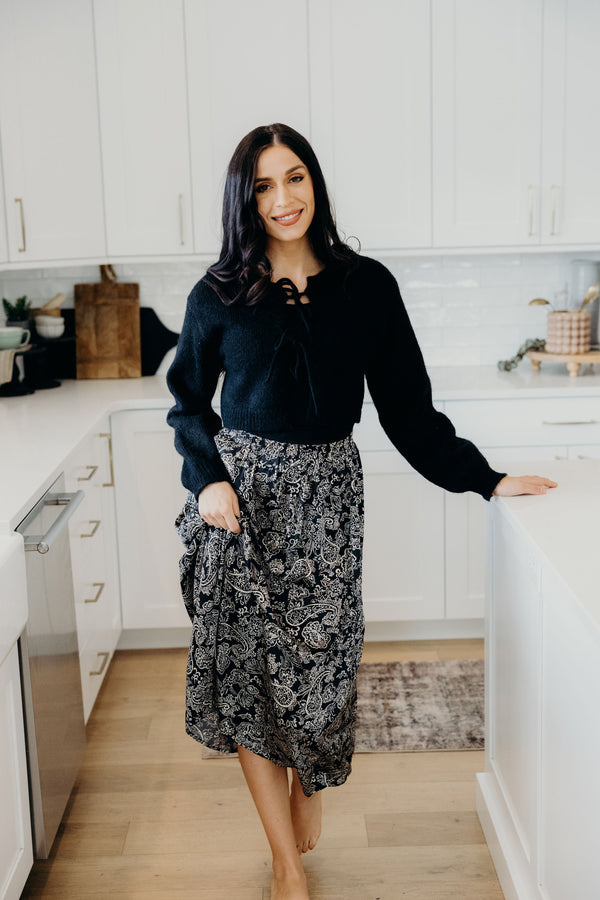 Maxi Skirt in Midnight Swirl