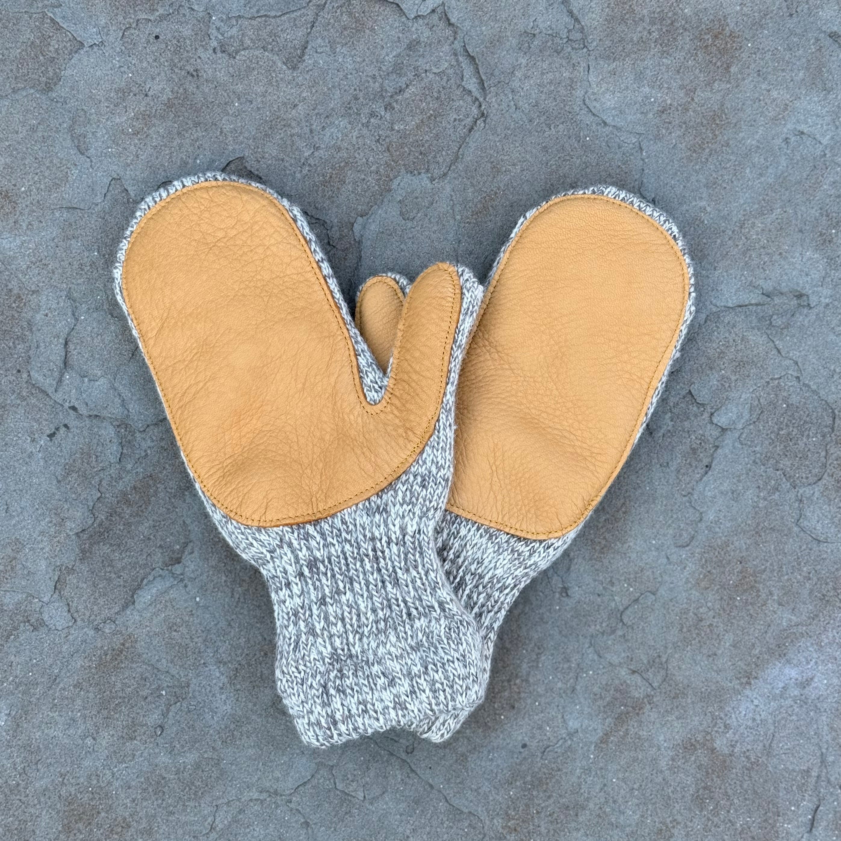 Mitten w/Deer Skin - Oatmeal w/Natural