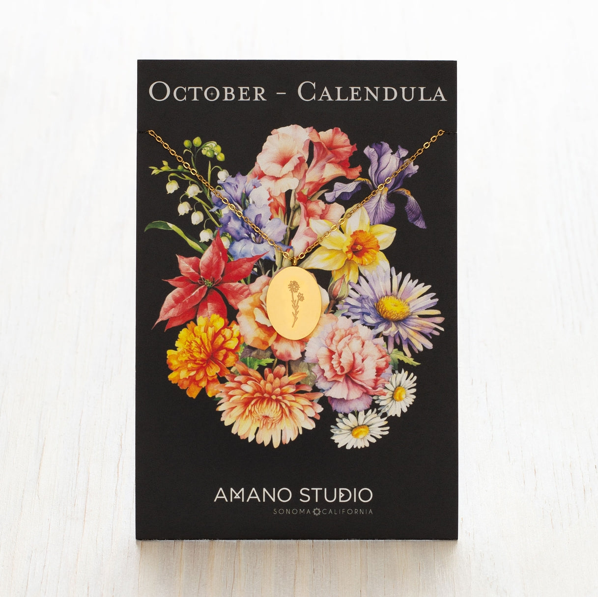 Birth Flower Necklace Series - October/Calendula