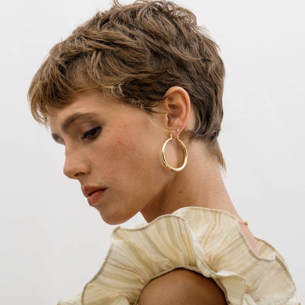 Large Maria Hoops: Silver