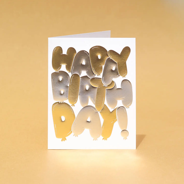 Balloon Foil Stamped Embossed Greeting Card