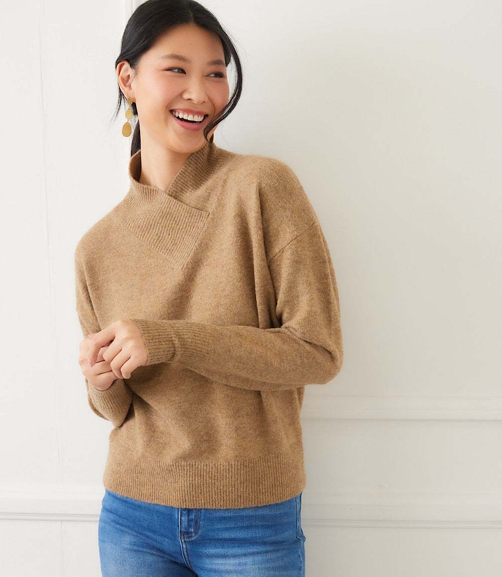Shawl Collar Sweater - Camel