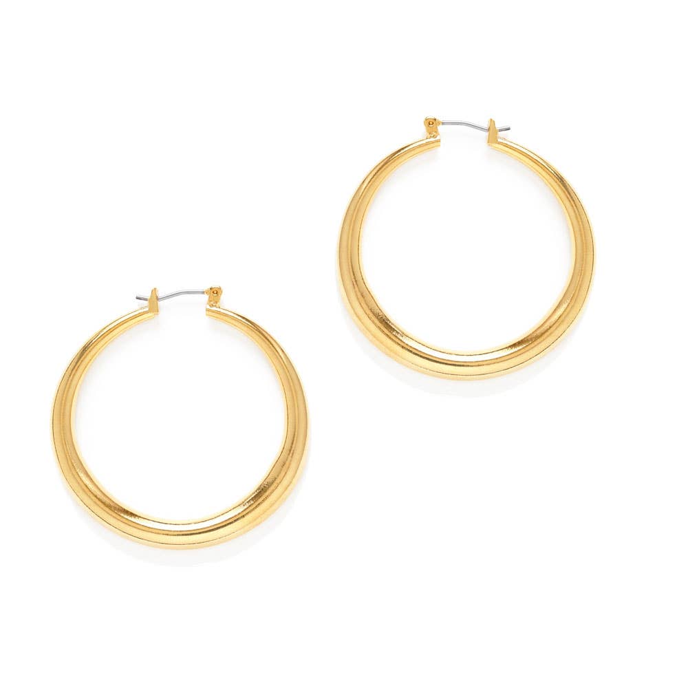 Small Maria Hoop Earrings: Gold