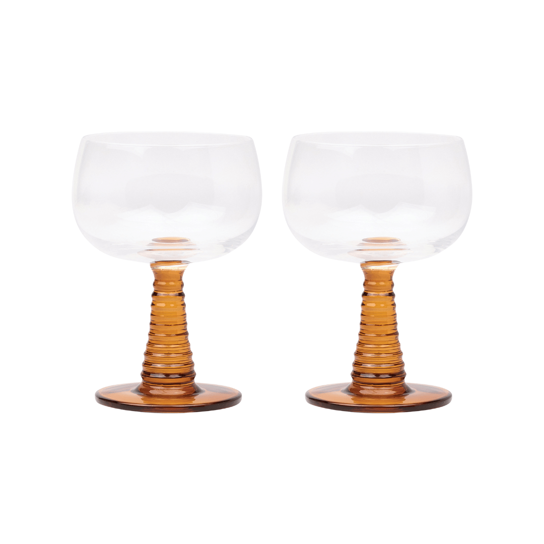 Romy Set of 2 Wine Glasses - Amber