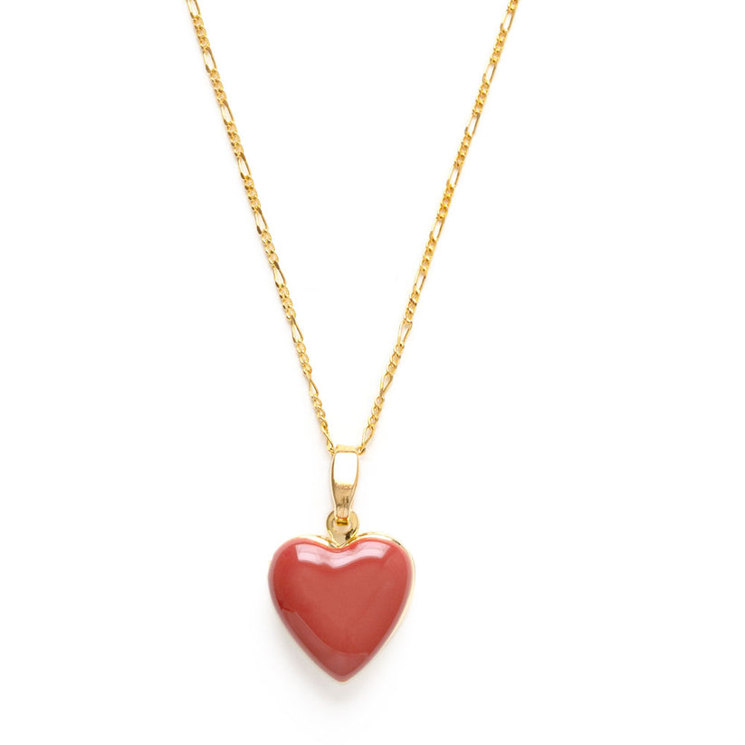 Small Heart Enamel Locket - Canyon