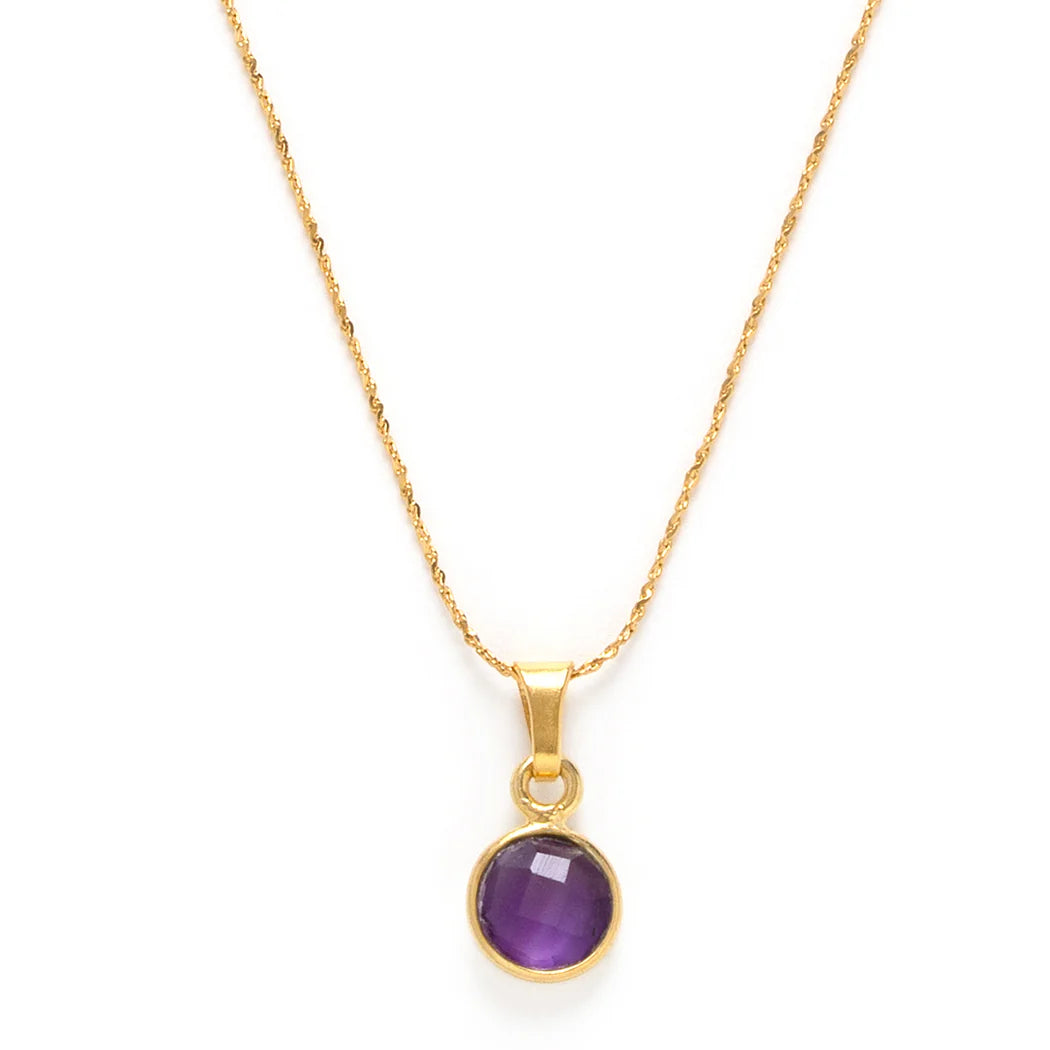 February Birthstone Necklace- Amethyst