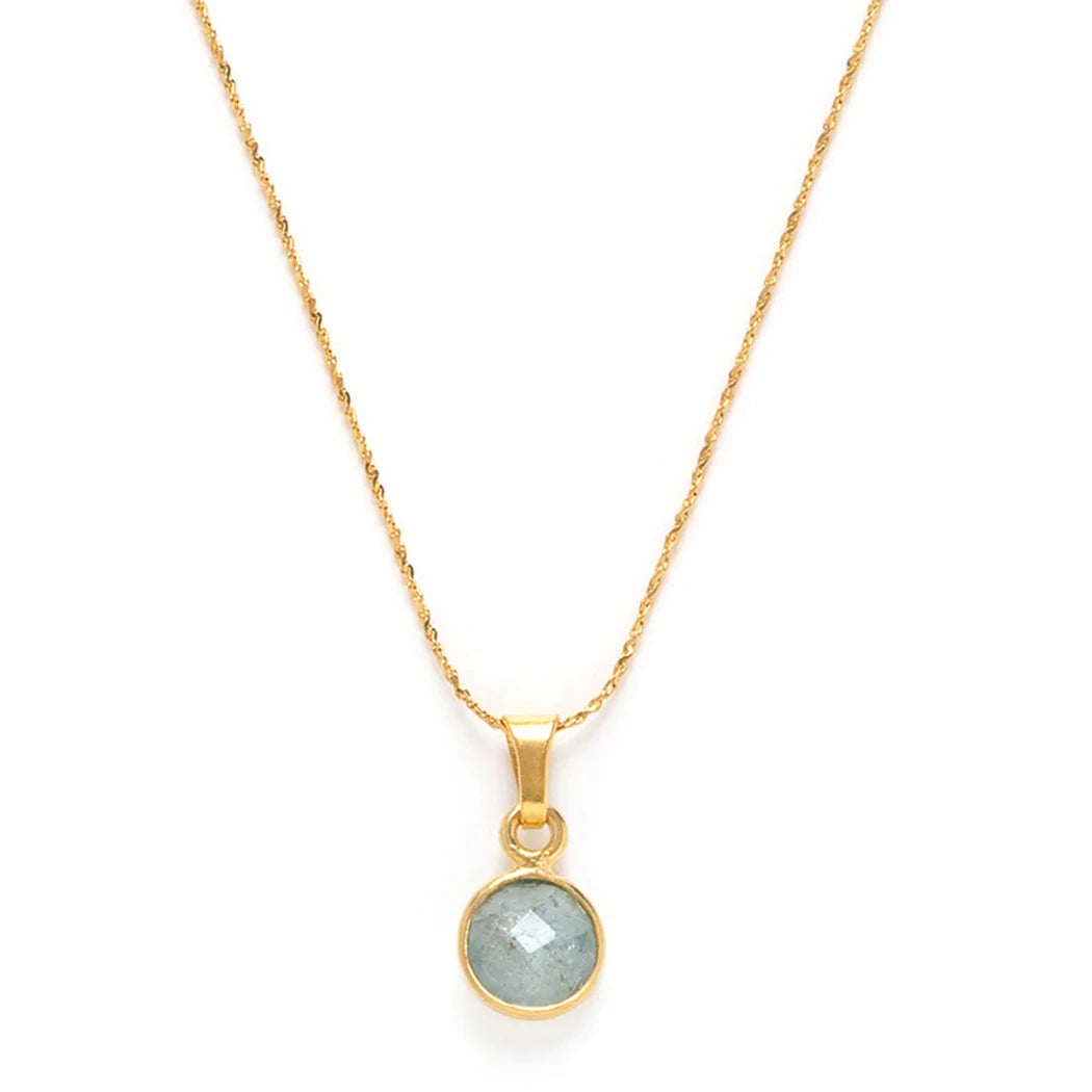 March Birthstone Necklace- Aquamarine