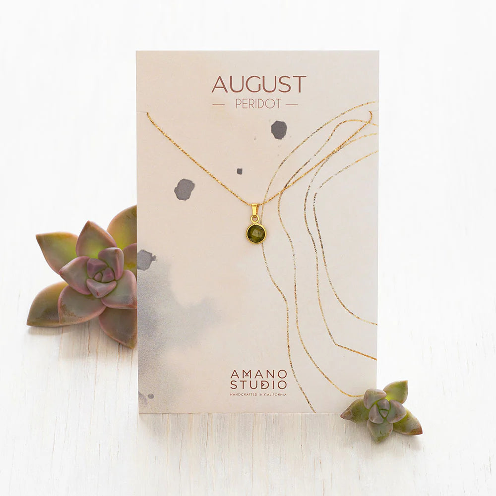 August Birthstone Necklace- Peridot