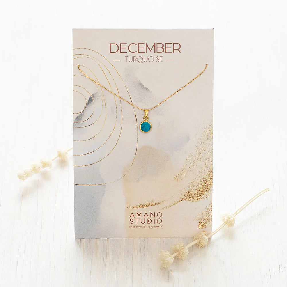 December Birthstone Necklace-Turquoise