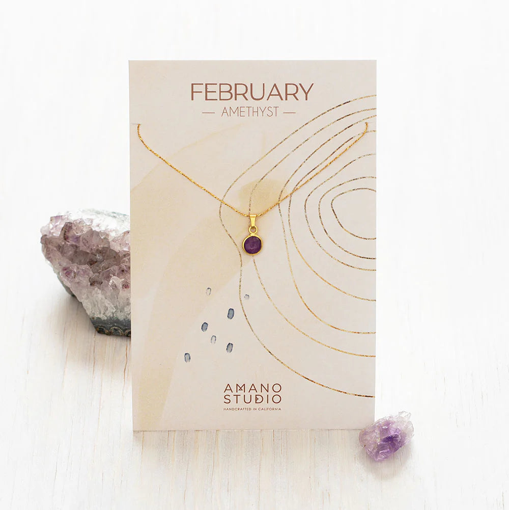 February Birthstone Necklace- Amethyst