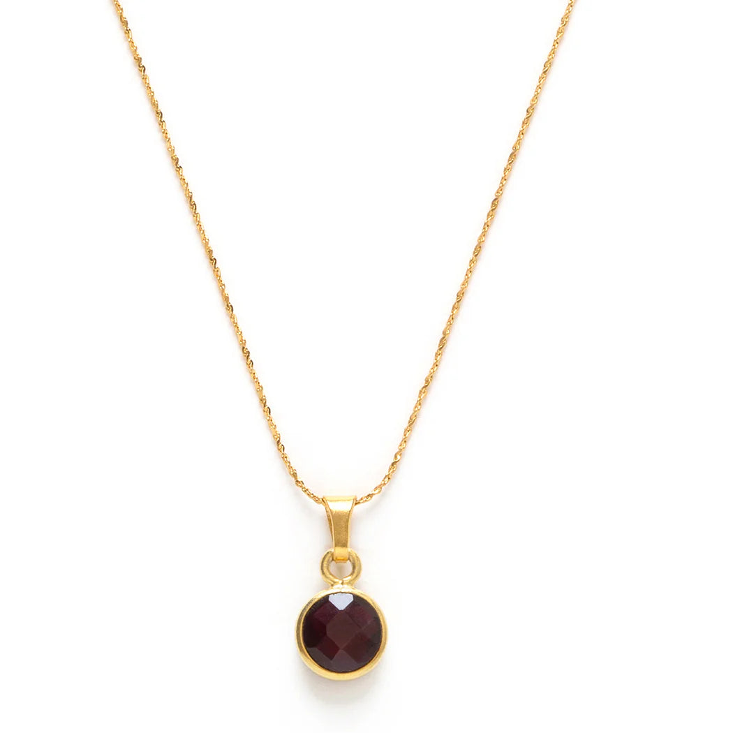 January Birthstone Necklace- Garnet