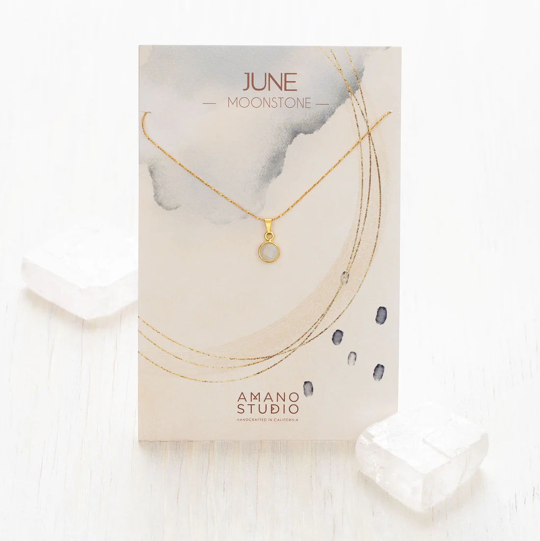 June Birthstone Necklace- Moonstone