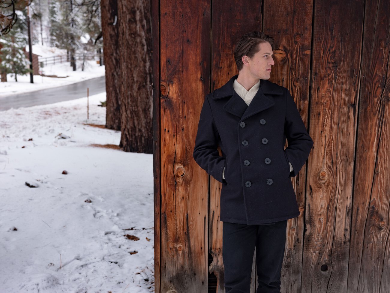 Classic Melton Wool Navy Pea Coat