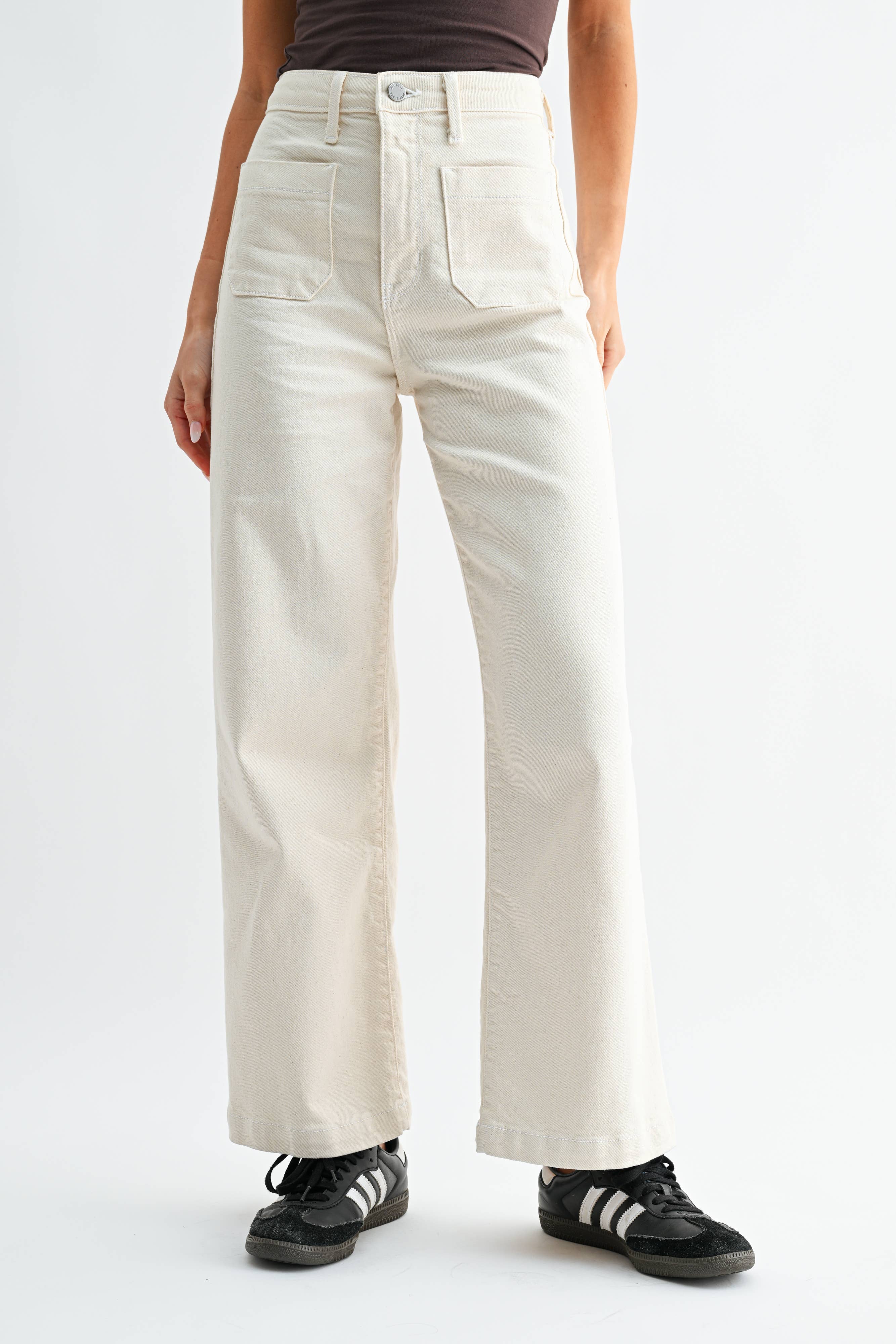 Patch Pocket Wide Leg - BP433J - Cream
