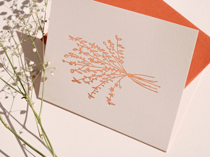 Flower Bouquet Foil Stamped Greeting Card
