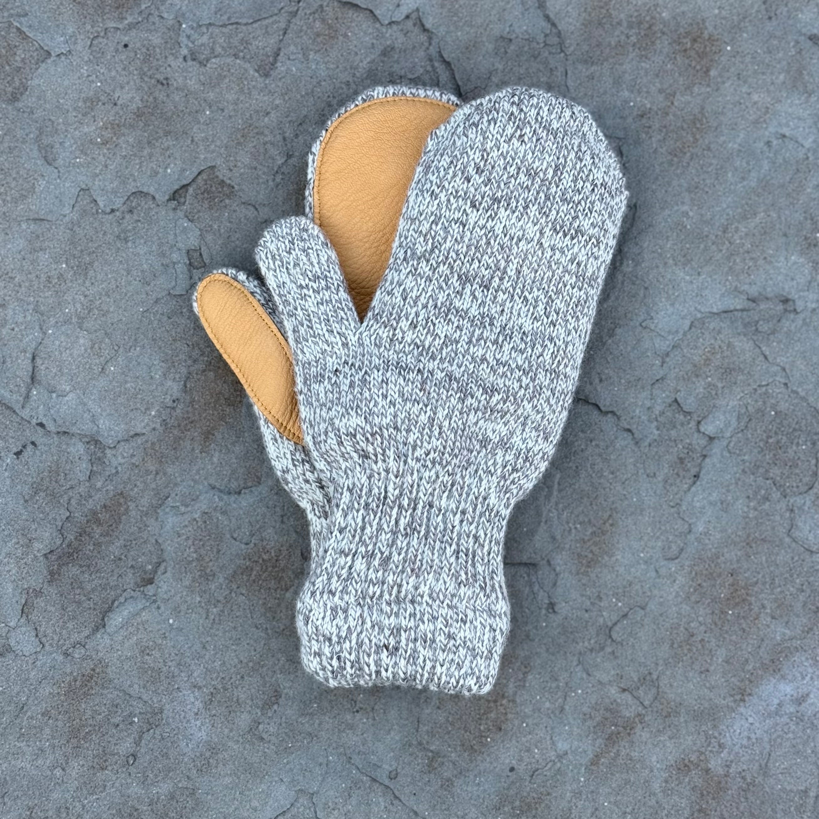 Mitten w/Deer Skin - Oatmeal w/Natural