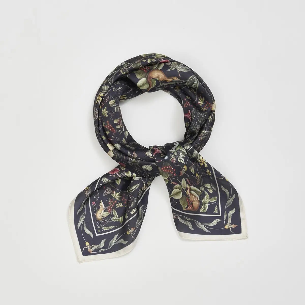 Fable Wolf Garden Navy Square Scarf