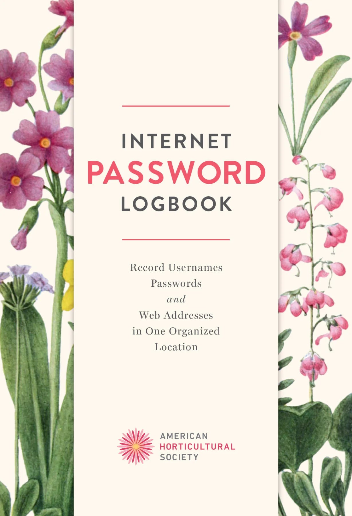 Internet Password Logbook - American Horticultural Society