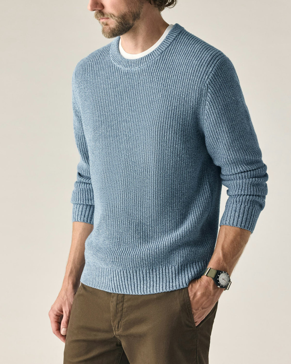 Bolinas Crewneck Sweater - Light Blue Heather