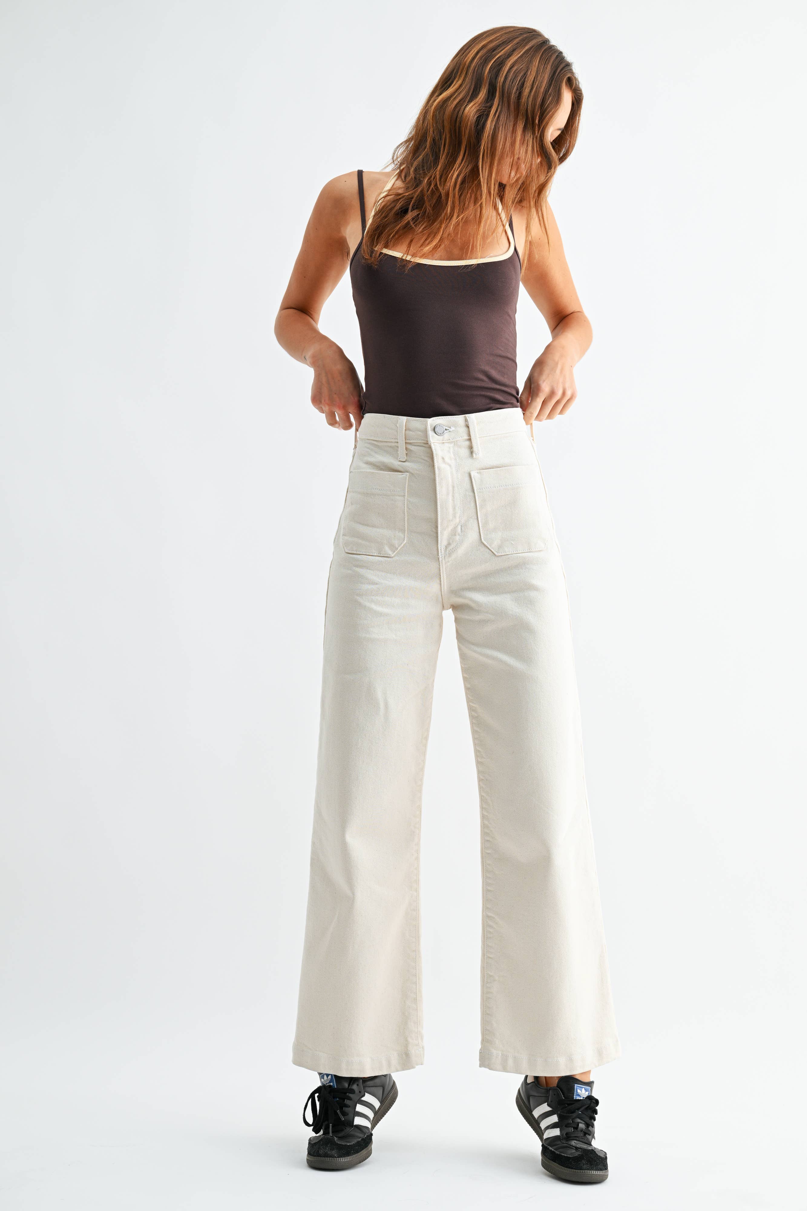 Patch Pocket Wide Leg - BP433J - Cream