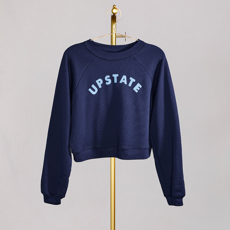 Upstate Arch Crop Crewneck - Navy/Allure