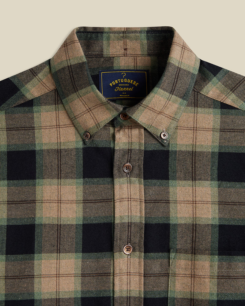 The Bass Long Sleeve Shirt - Blue/Brown