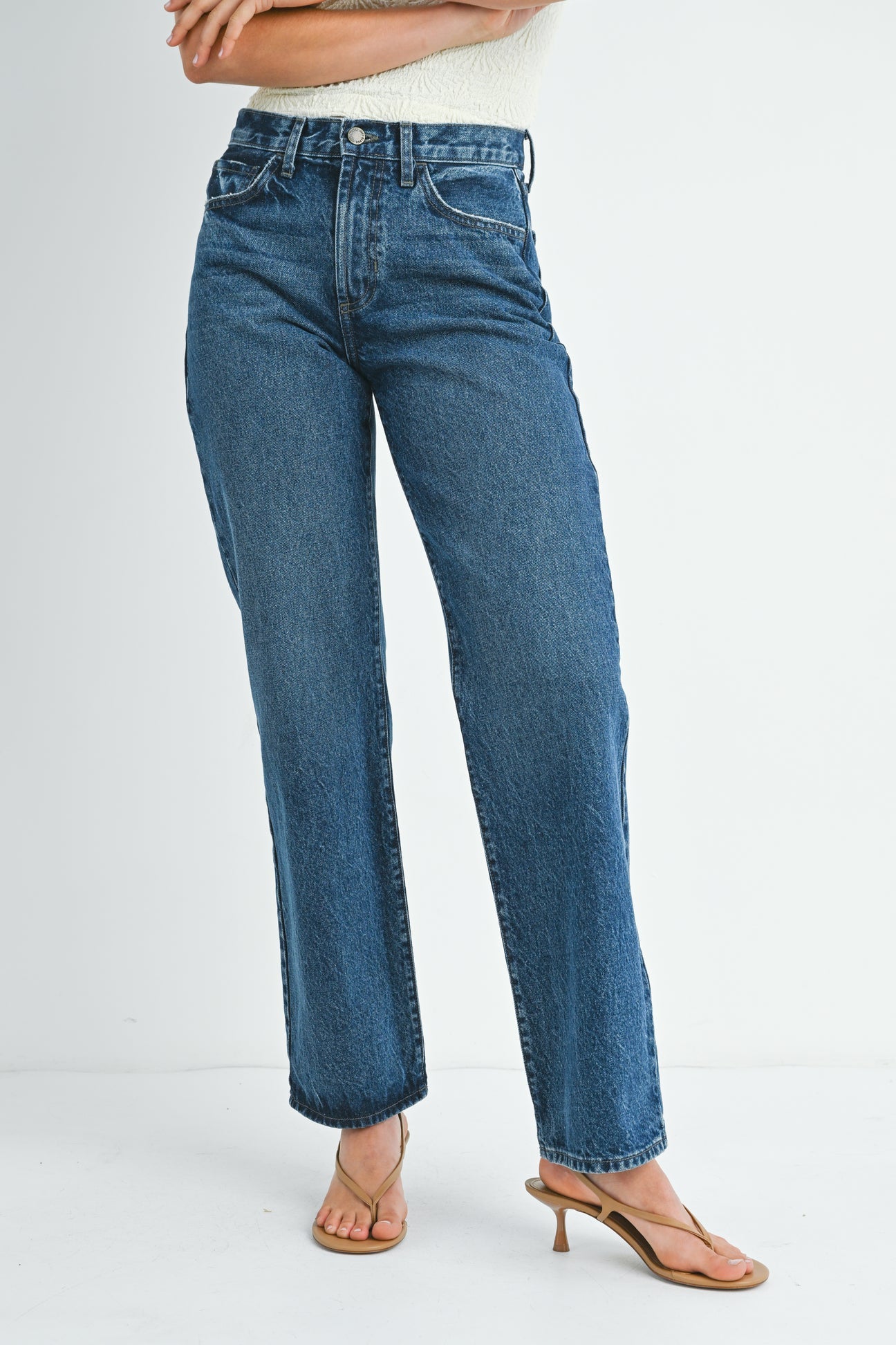 The Relaxed Waist Straight Leg Jean BP446N - Dark Denim
