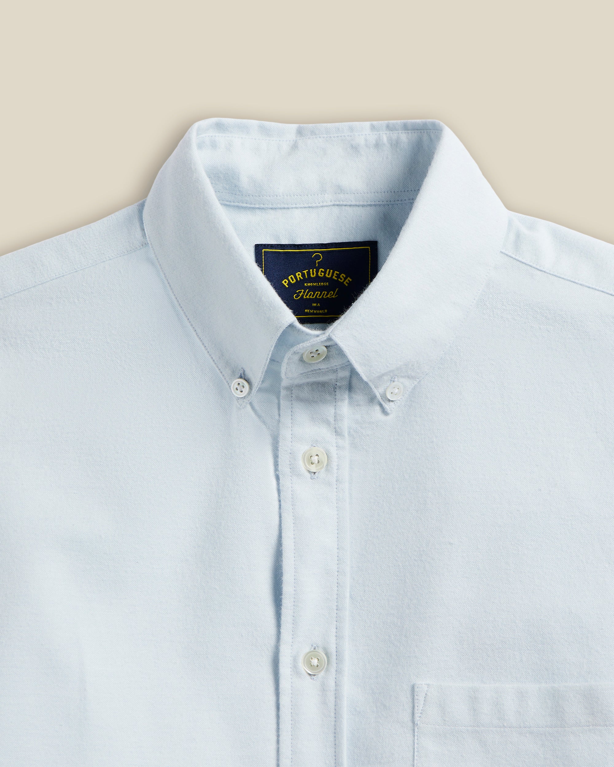Brushed Oxford Long Sleeve Shirt - Blue