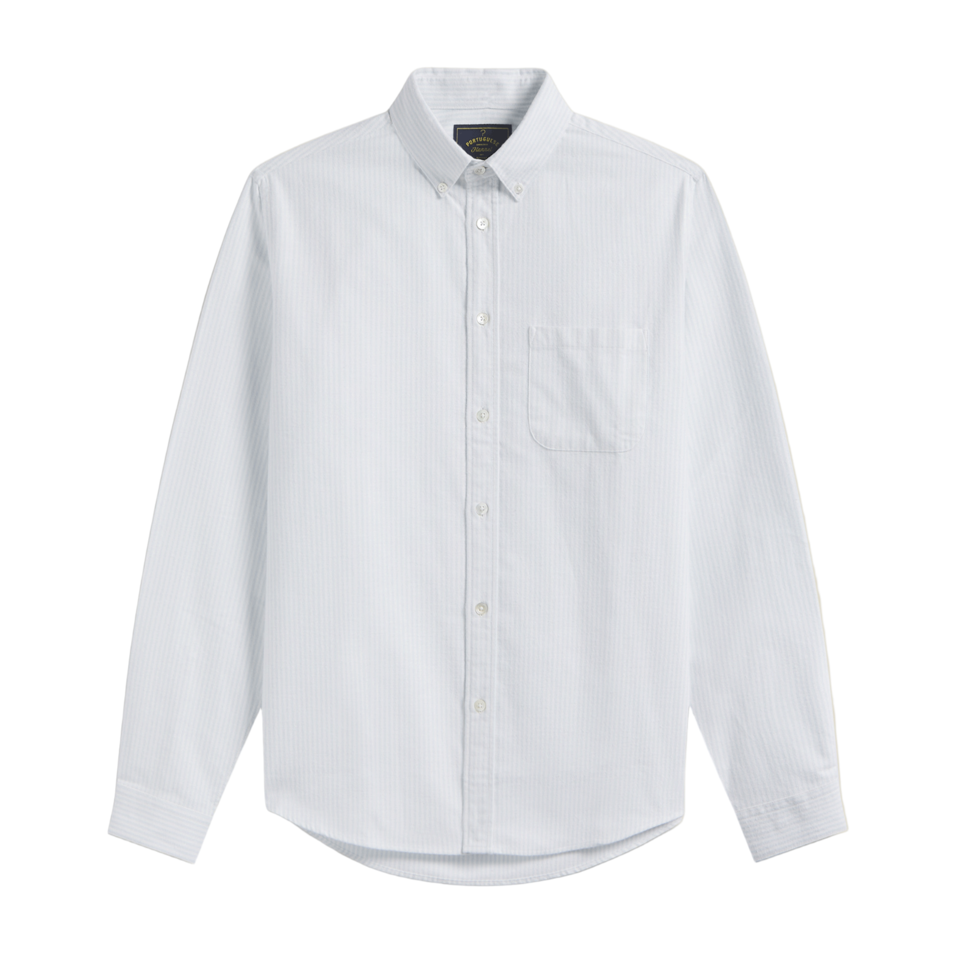 Brushed Oxford Stripe Shirt - Light Blue