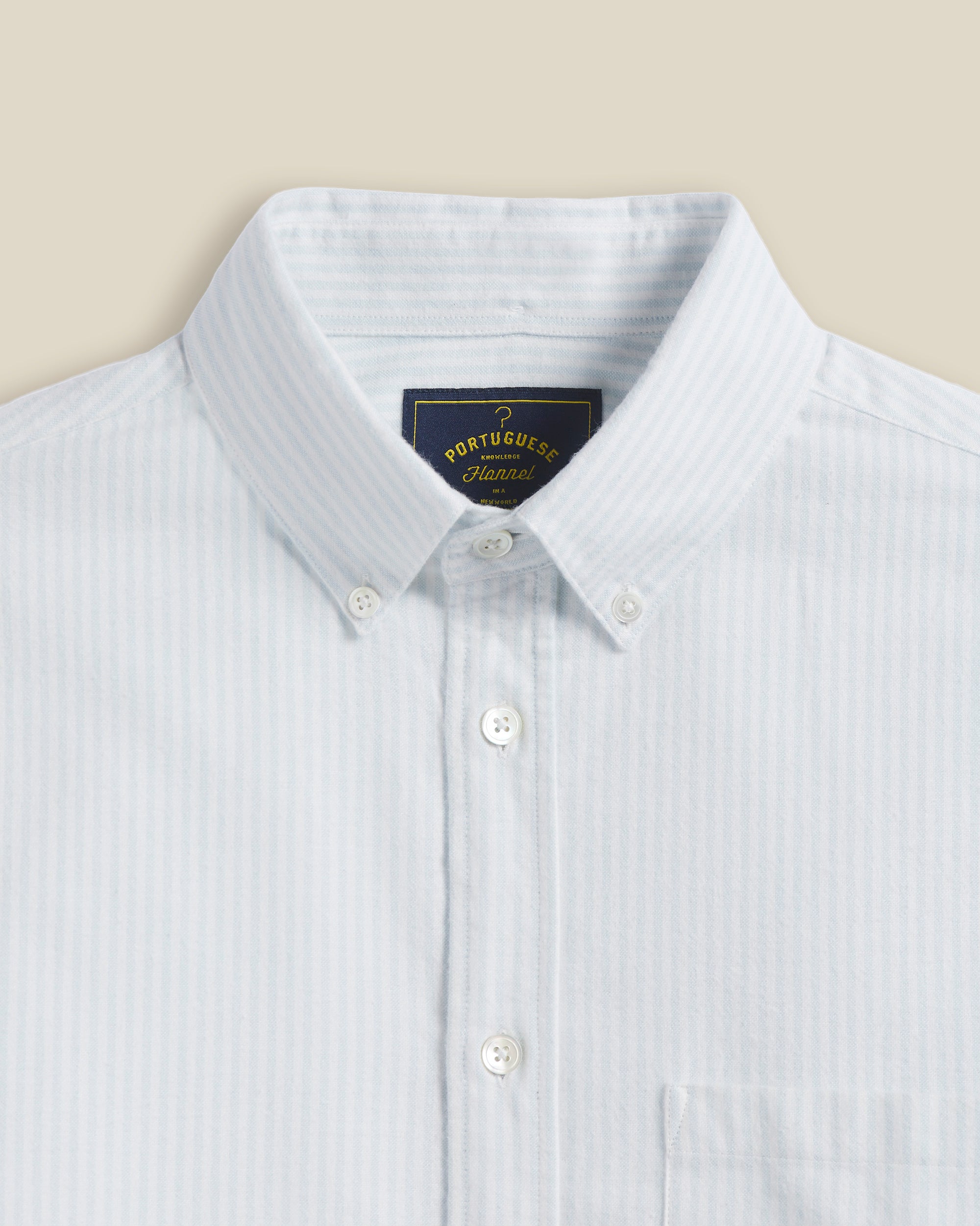 Brushed Oxford Stripe Shirt - Light Blue