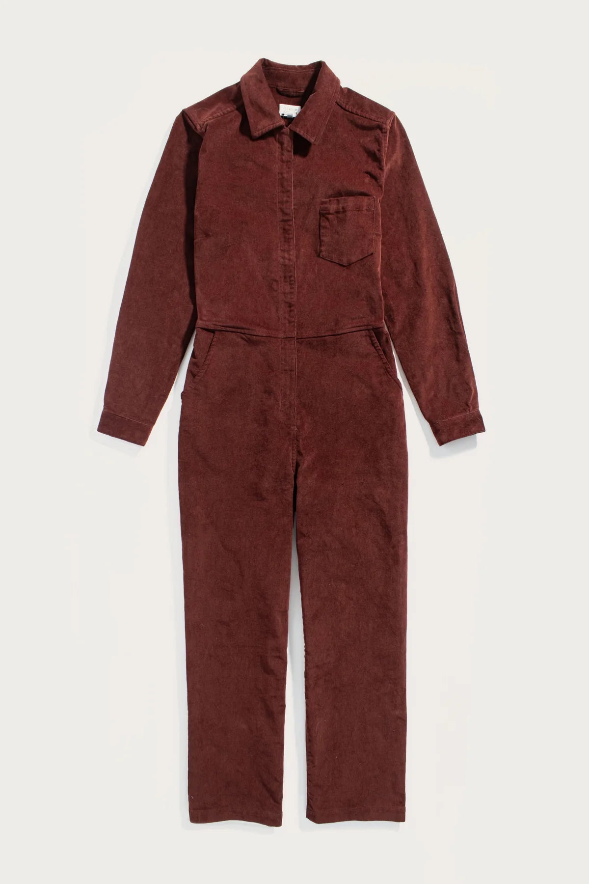 Faye Jumpsuit - Dark Red Pinwale