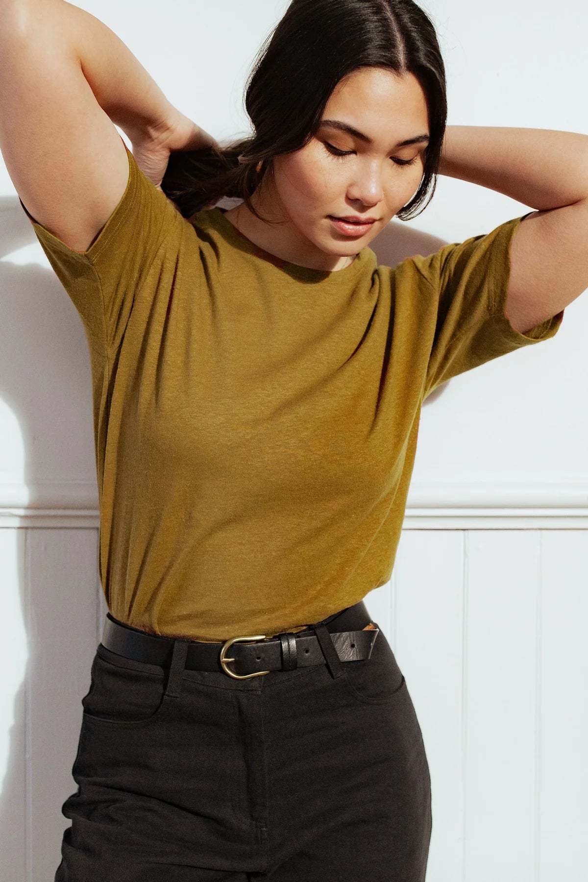 Organic Hemp Boxy Tee - Ochre