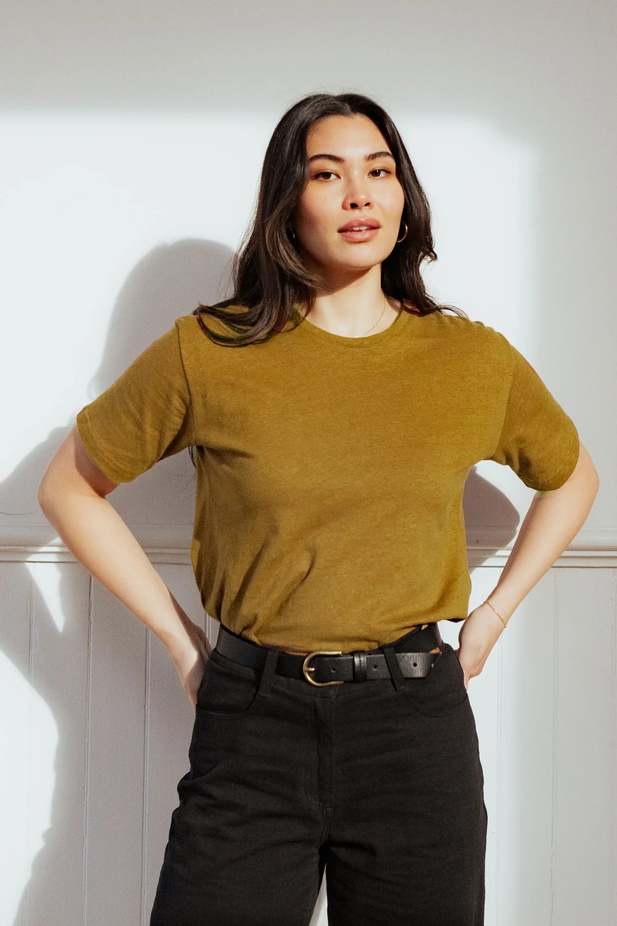 Organic Hemp Boxy Tee - Ochre